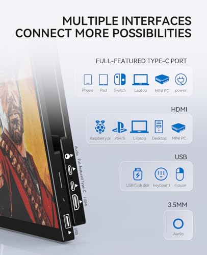 WCKUN 15.6” Touchscreen Portable 1080P Monitor