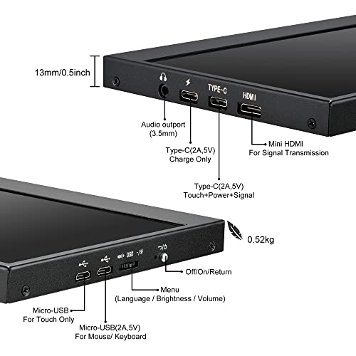Wisecoco 14" 4K Touch Screen Monitor Display