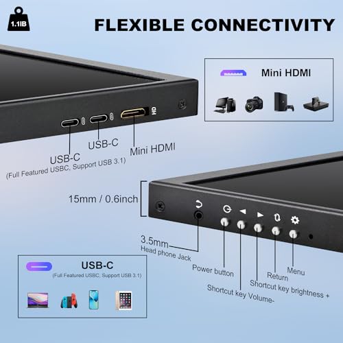 Portable 12.3" Touchscreen Monitor for Laptops