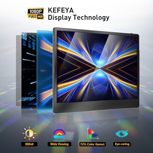 KEFEYA 14.2" Portable Triple Laptop Monitor