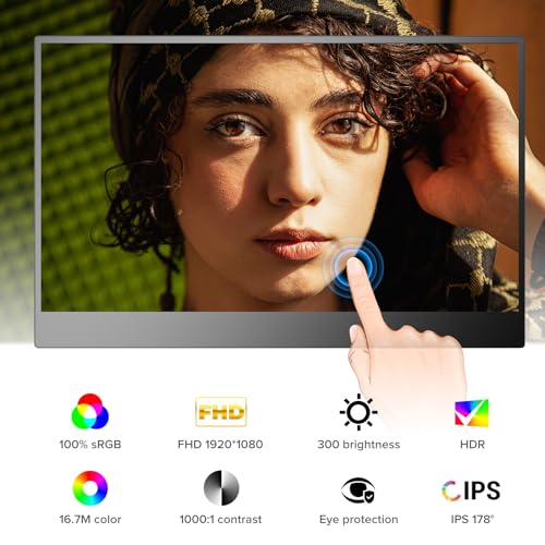 EVICIV 15.6" FHD Touchscreen Portable Monitor