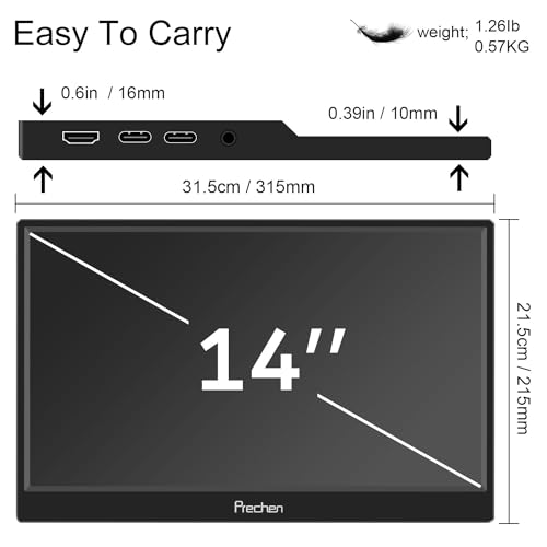 14" Touchscreen Portable Monitor - 1920x1200 IPS Display