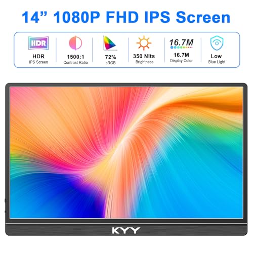KYY 14" FHD Portable Laptop Gaming Monitor