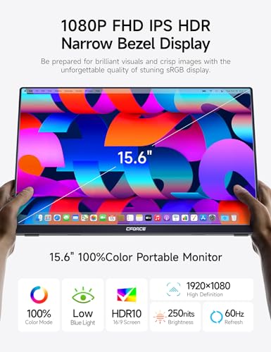 C-Force 15.6" FHD Portable Monitor with Speakers
