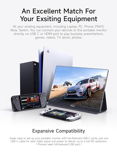 C-Force 15.6" FHD Portable Monitor with Speakers