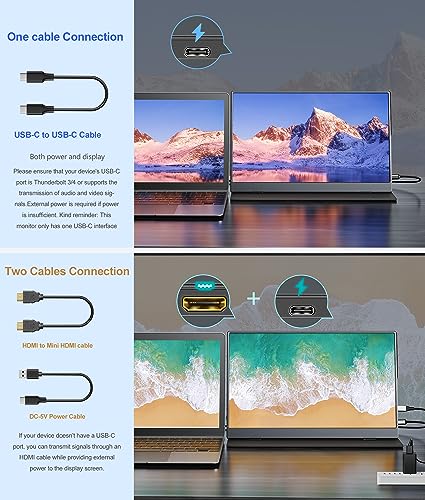 Coolhood 15.6" Portable 1080P Monitor with Smart Cover