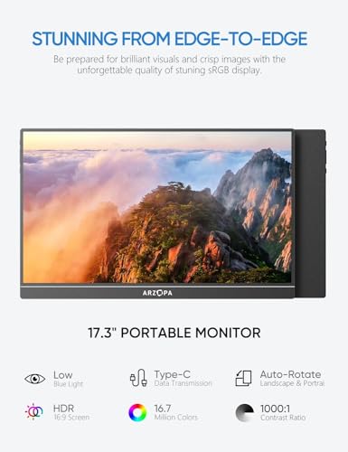 ARZOPA 17.3" FHD Portable Gaming Monitor