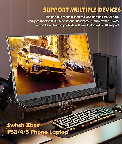 Coolhood 15.6" Portable 1080P Monitor with Smart Cover