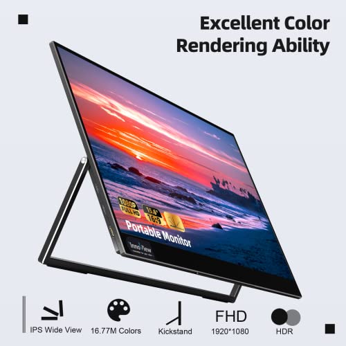 15.6" FHD Portable Monitor with Adjustable Stand