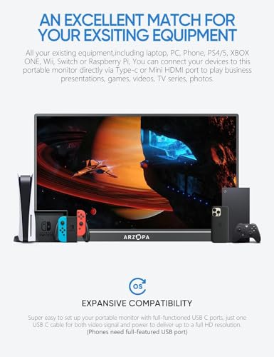 ARZOPA 17.3" FHD Portable Gaming Monitor