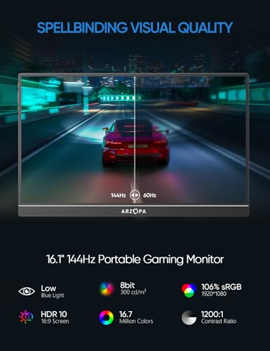 ARZOPA 16.1" 144Hz Portable Gaming Monitor