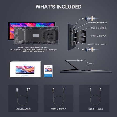12.1'' FHD Portable Touchscreen Monitor with Kickstand
