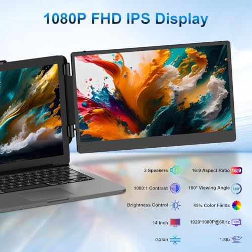 14" FHD Portable Laptop Screen Extender