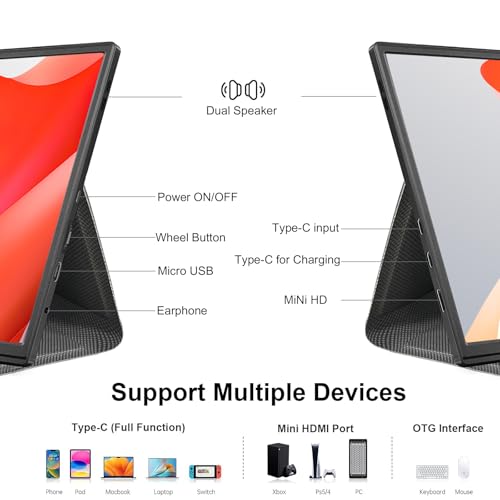 10.5" FHD Portable USB-C Monitor for Laptops