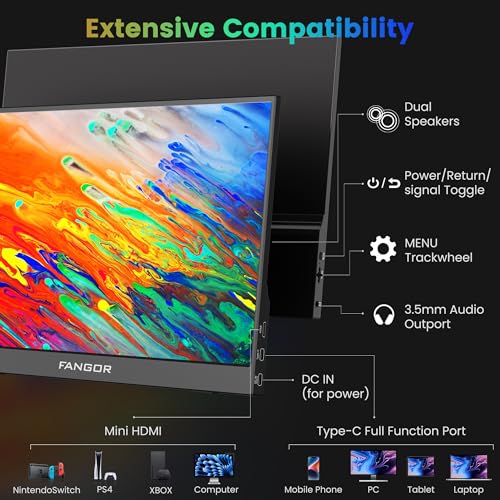 15.6" FHD Portable Monitor for Laptops and Gaming