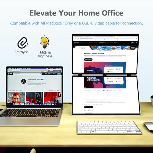 Portable 18.5" Dual 120Hz 1080P Monitor Extender