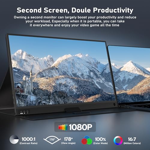 15.6" 1080P Portable Monitor with Speakers
