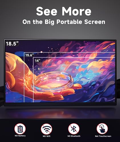 Ingnok 18.5" Portable FHD Monitor with Speakers