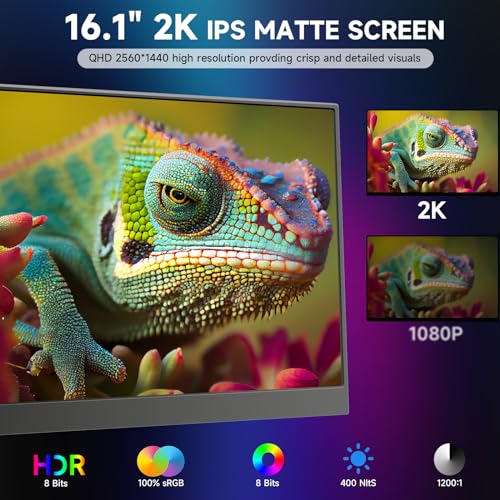 Feiasia 2K 144Hz Portable Gaming Monitor 16.1