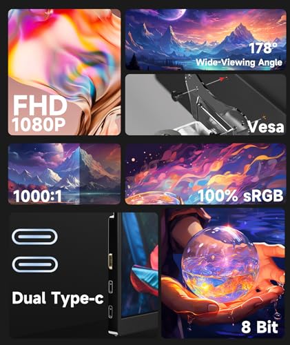 Ingnok 18.5" Portable FHD Monitor with Speakers