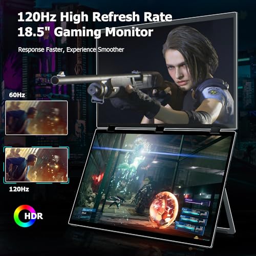 Portable 18.5" Dual 120Hz 1080P Monitor Extender