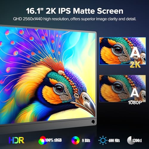 UPERFECT 16.1" 2K 144Hz Portable Gaming Monitor