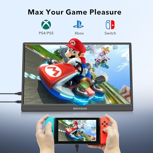 BIGASUO 15.6'' FHD Portable Gaming Monitor