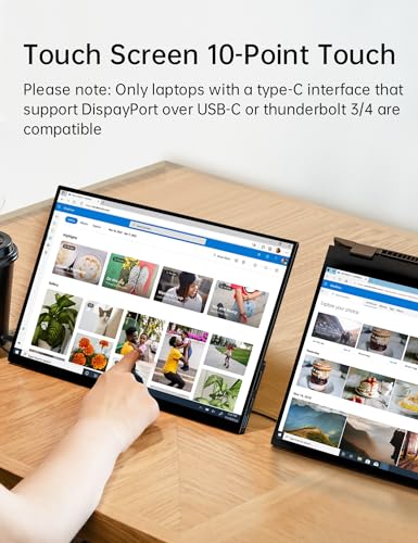 Caperave 15.6" Touchscreen Portable Monitor with Stand