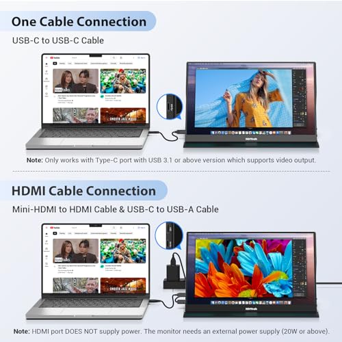 HotYeah 16.1" FHD Portable Monitor with Speakers