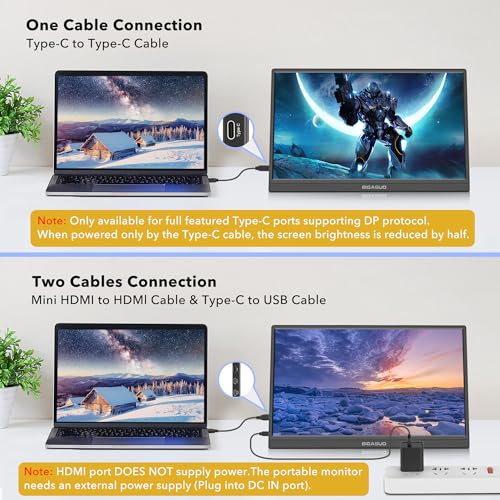 BIGASUO 15.6'' FHD Portable Gaming Monitor