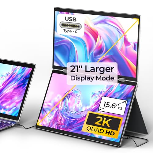 15.6" 2K Dual Screen Monitor for Laptops