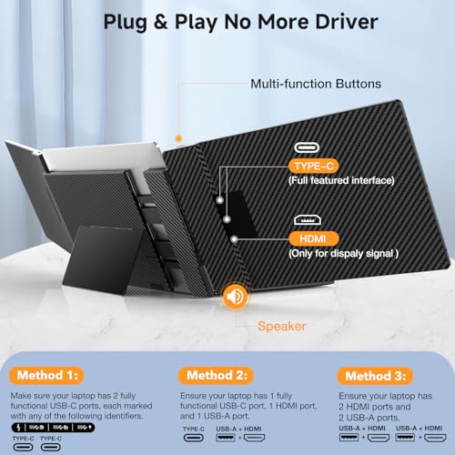 14-Inch Portable Monitor for Laptops, 1080P FHD