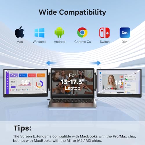 14-Inch Portable Monitor for Laptops, 1080P FHD