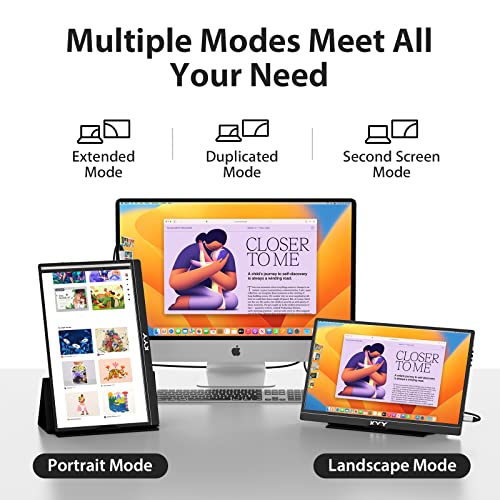 KYY 15.6'' FHD Portable USB-C Gaming Monitor