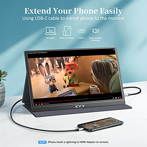 KYY 15.6" FHD Portable USB-C Monitor