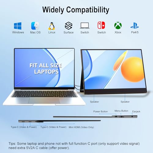 FHH 15.6'' FHD Portable Monitor for Laptops