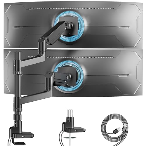 ARES WING Dual Ultrawide Monitor Arm with USB