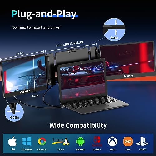 Kasorey 14" FHD Portable Laptop Screen Extender