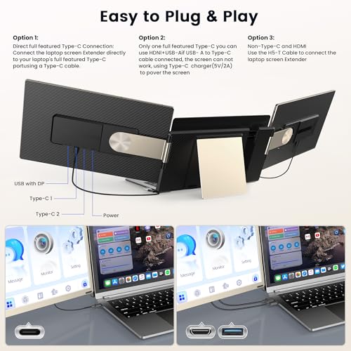Sharanix 15.6" Portable Triple Laptop Monitor