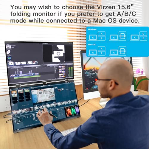 Virzen 18.5" Triple Screen FHD Portable Monitor