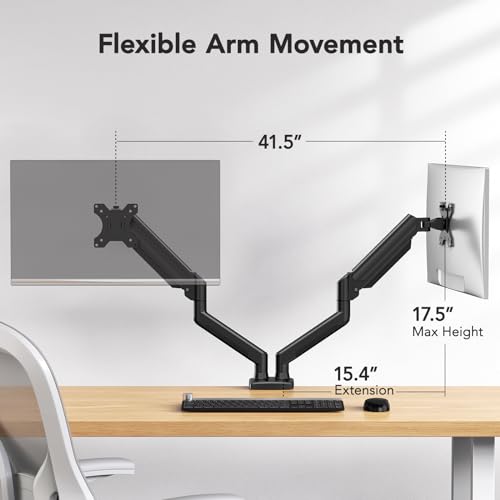 HUANUO Height-Adjustable Dual Monitor Mount System