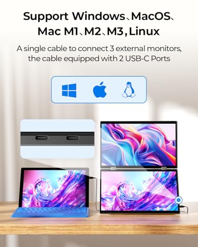 15.6" 2K Dual Screen Monitor for Laptops