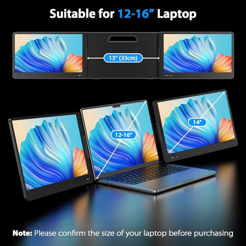 QQH 14" Triple Portable Monitor Screen Extender