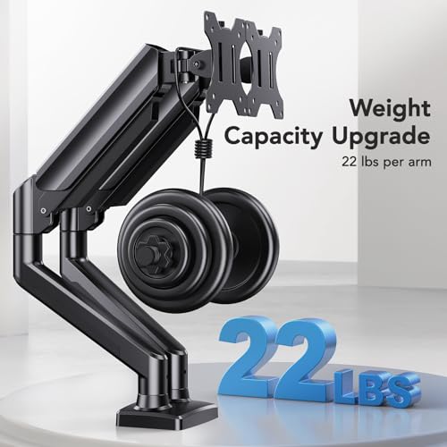HUANUO Height-Adjustable Dual Monitor Mount System