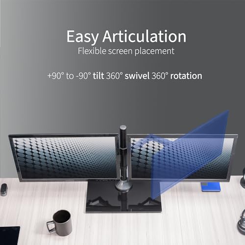 VIVO Dual Monitor Stand with Adjustable Glass Base