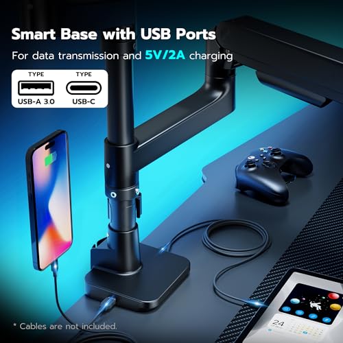 ARES WING Dual Ultrawide Monitor Arm with USB