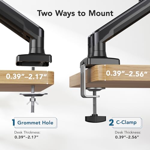 HUANUO Height-Adjustable Dual Monitor Mount System
