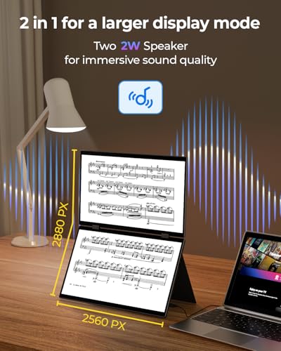 15.6" 2K Dual Screen Monitor for Laptops