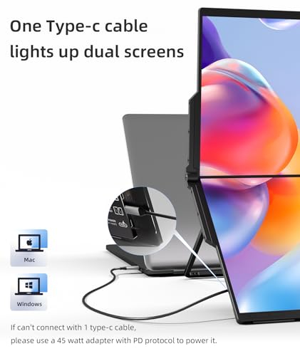 Ingnok 15.6" Dual Folding Monitor with Speakers