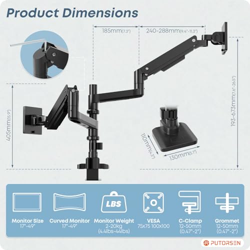 Premium Dual Monitor Arm for Ultrawide Screens